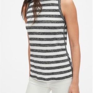 GAP Soft Spun Black Striped High Neck Top, sleeveless women's top, size xs. NWT!
